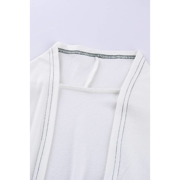 Leopard Color Block Open Front Longline Cardigan - Picture 7 of 9